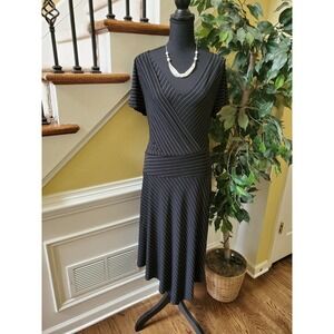 Liz Claiborne Black w/ White Stripes Career Dress Size 12